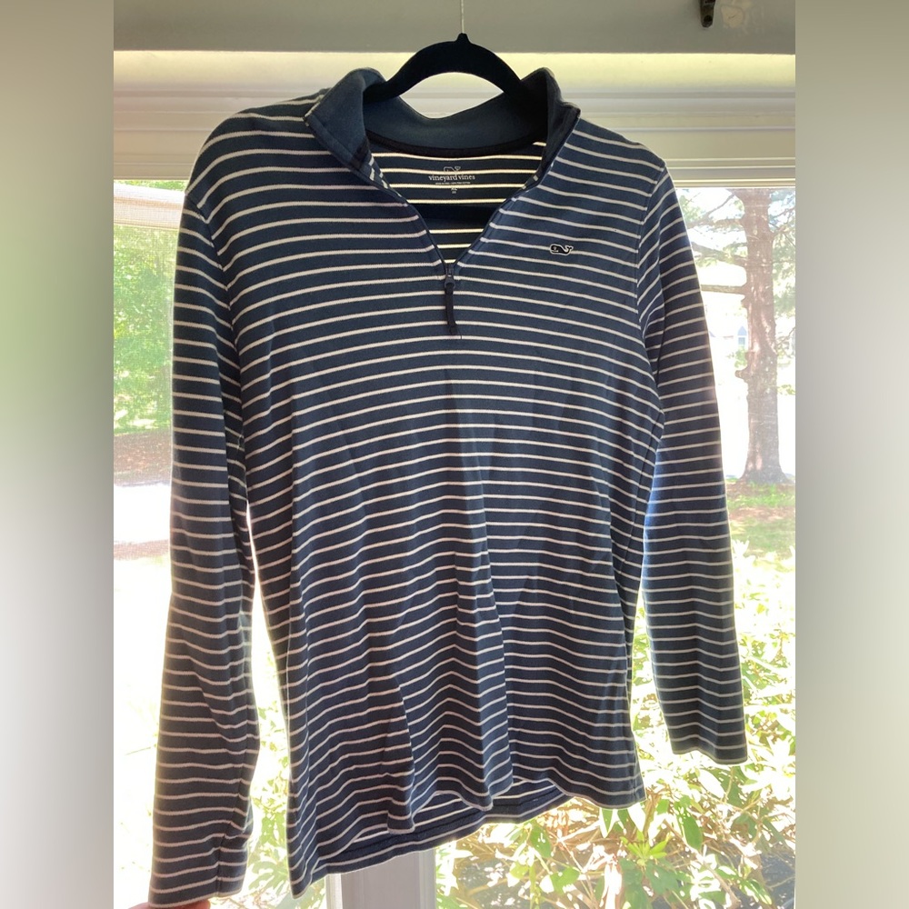 Vineyard vines striped quarter zip boys XL